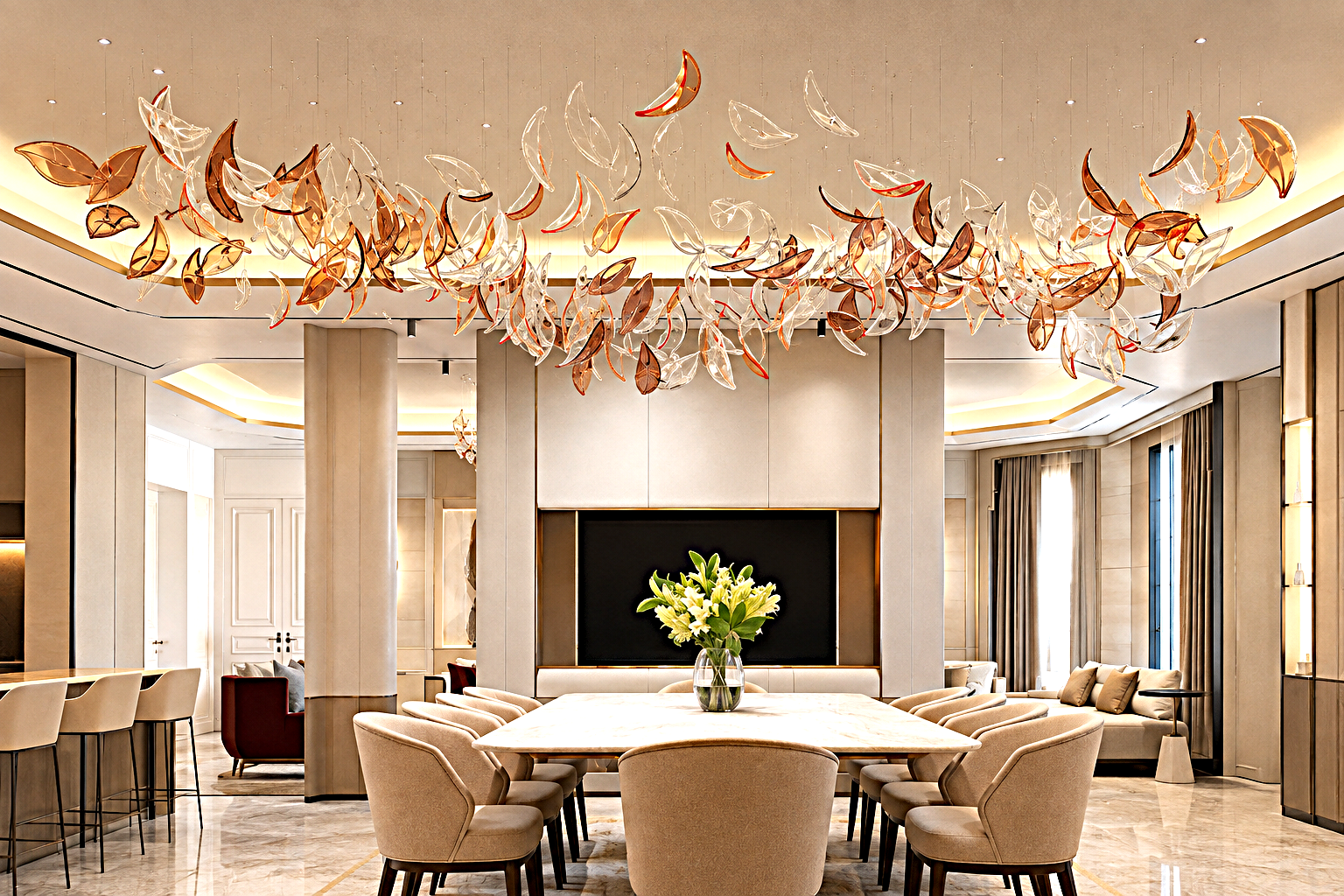 Glass Drop Decorative Chandelier.